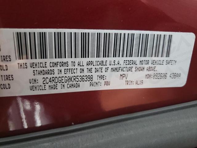 Photo 10 from auction – 2019 DODGE GRAND CARA with VIN 2C4RDGEG0KR536398