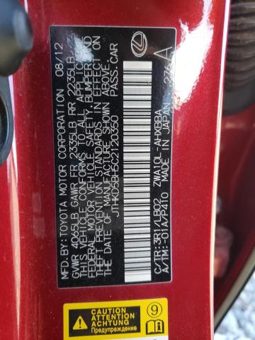Photo 10 from auction – 2012 LEXUS CT 200 with VIN JTHKD5BH5C2120350