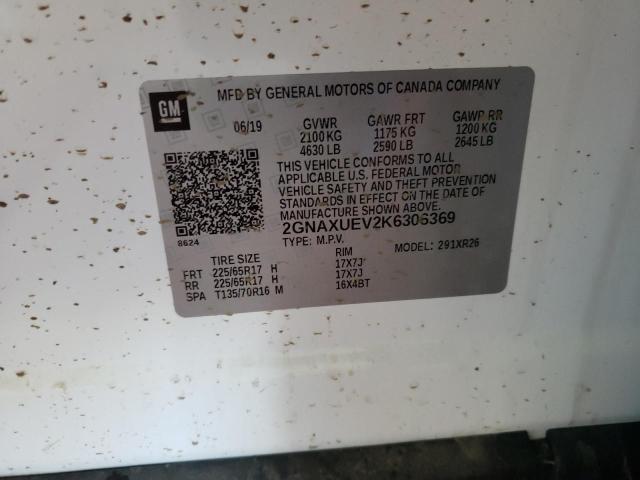 Photo 10 from auction – 2019 CHEVROLET EQUINOX LT with VIN 2GNAXUEV2K6306369