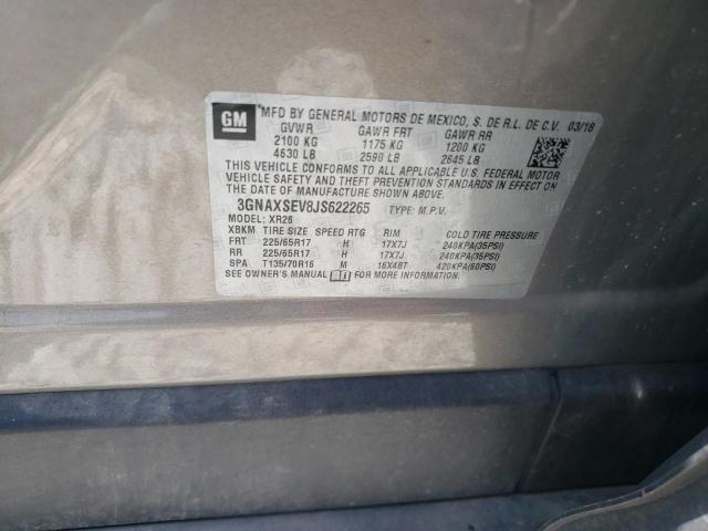 Photo 10 from auction – 2018 CHEVROLET EQUINOX LT with VIN 3GNAXSEV8JS622265