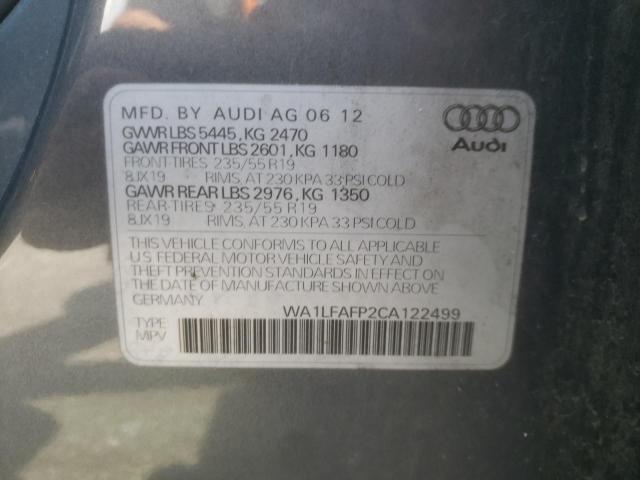 Photo 10 from auction – 2012 AUDI Q5 PREMIUM with VIN WA1LFAFP2CA122499