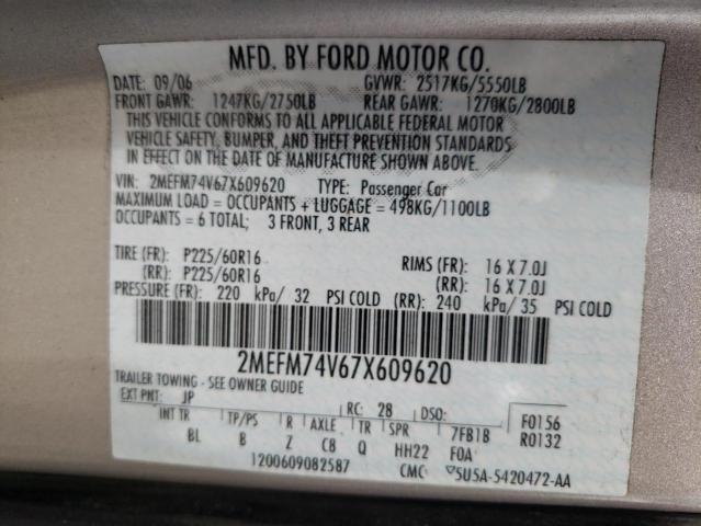 Photo 10 from auction – 2007 MERCURY GRAND MARQ with VIN 2MEFM74V67X609620