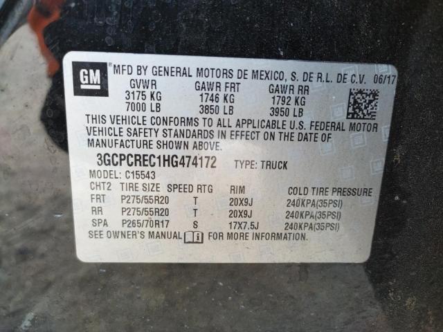 Photo 10 from auction – 2017 CHEVROLET SILVERADO with VIN 3GCPCREC1HG474172