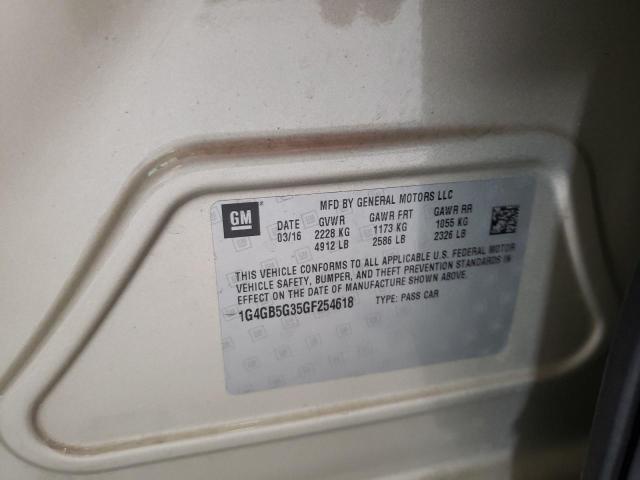 Photo 10 from auction – 2016 BUICK LACROSSE with VIN 1G4GB5G35GF254618