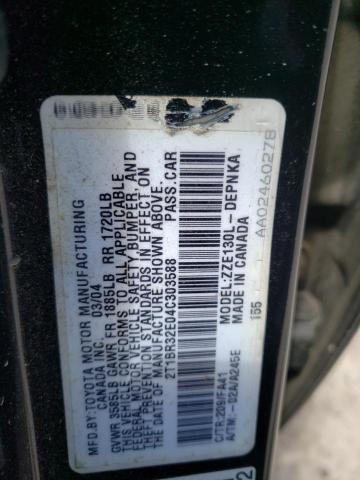 Photo 10 from auction – 2004 TOYOTA COROLLA CE with VIN 2T1BR32E04C303588