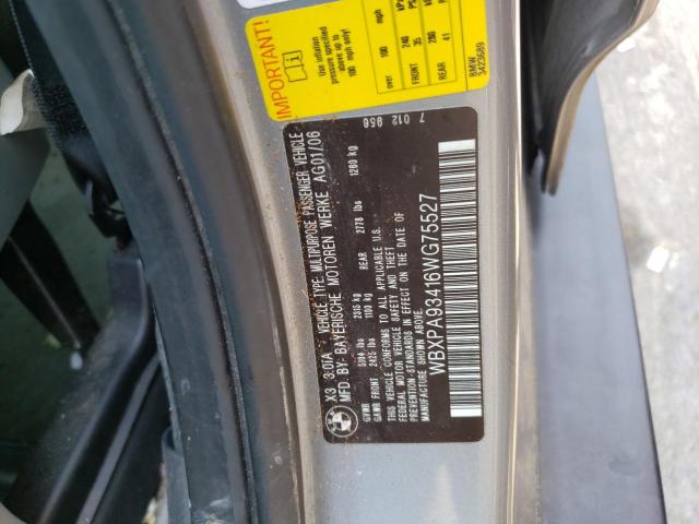 Photo 10 from auction – 2006 BMW X3 3.0I with VIN WBXPA93416WG75527