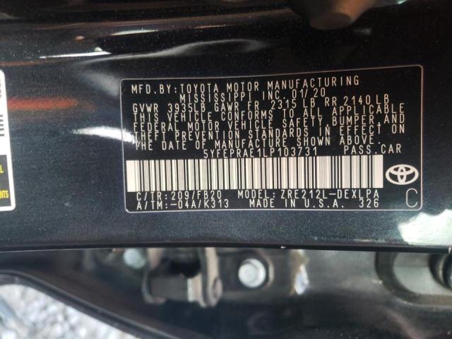 Photo 10 from auction – 2020 TOYOTA COROLLA LE with VIN 5YFEPRAE1LP103731