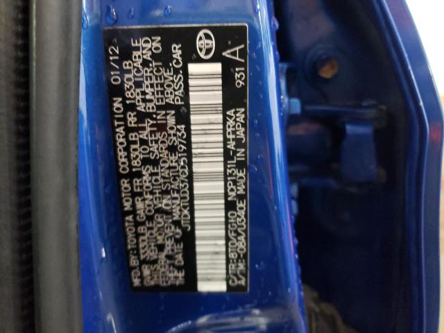 Photo 10 from auction – 2012 TOYOTA YARIS with VIN JTDKTUD37CD519734