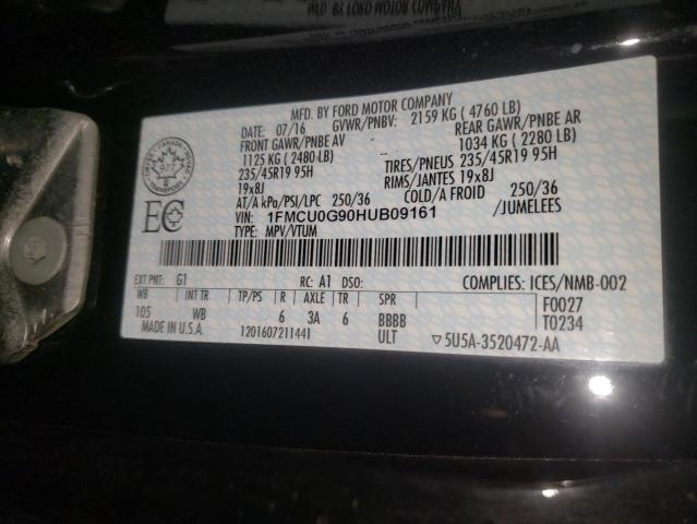 Photo 10 from auction – 2017 FORD ESCAPE SE with VIN 1FMCU0G90HUB09161