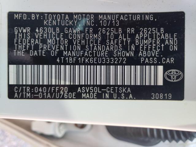 Photo 10 from auction – 2014 TOYOTA CAMRY L with VIN 4T1BF1FK6EU333272