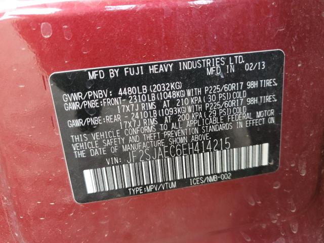 Photo 10 from auction – 2014 SUBARU FORESTER 2 with VIN JF2SJAEC6EH414215