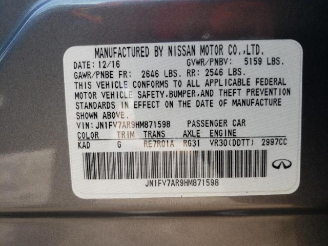 Photo 10 from auction – 2017 INFINITI Q50 RED SP with VIN JN1FV7AR9HM871598