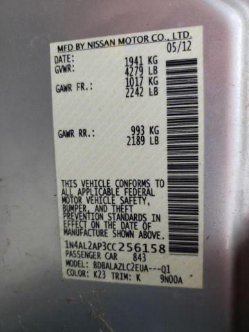 Photo 10 from auction – 2012 NISSAN ALTIMA BAS with VIN 1N4AL2AP3CC256158