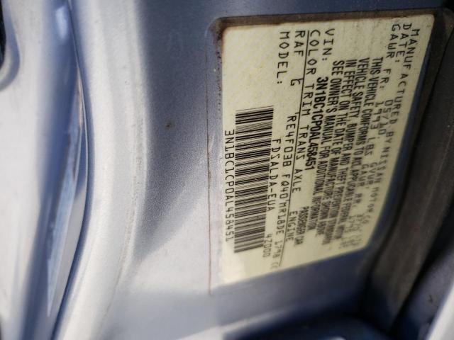 Photo 10 from auction – 2010 NISSAN VERSA S with VIN 3N1BC1CP0AL458451