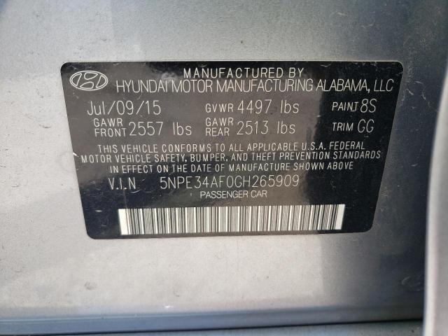 Photo 10 from auction – 2016 HYUNDAI SONATA SPO with VIN 5NPE34AF0GH265909
