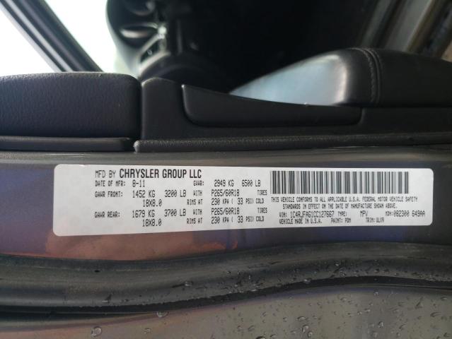 Photo 10 from auction – 2012 JEEP GRAND CHER with VIN 1C4RJFAG1CC127667