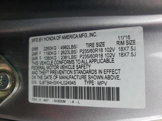 Photo 10 from auction – 2017 ACURA RDX with VIN 5J8TB4H3XHL024945