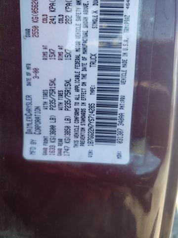 Photo 10 from auction – 2000 DODGE DAKOTA with VIN 1B7GG22N7YS714285