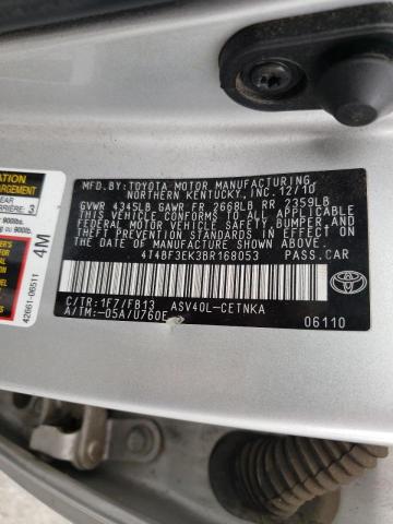 Photo 10 from auction – 2011 TOYOTA CAMRY BASE with VIN 4T4BF3EK3BR168053