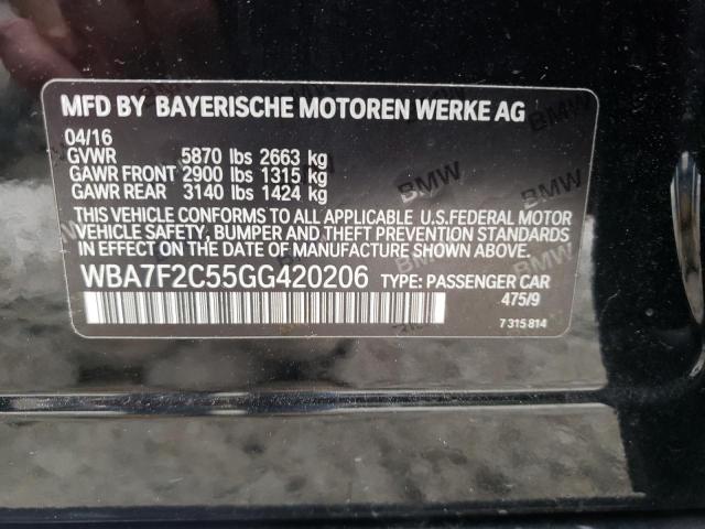 Photo 10 from auction – 2016 BMW 750 XI with VIN WBA7F2C55GG420206