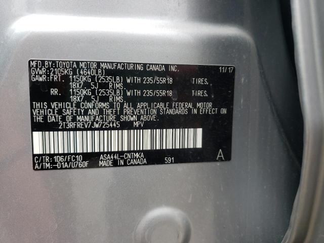 Photo 10 from auction – 2018 TOYOTA RAV4 ADVEN with VIN 2T3RFREV7JW725445