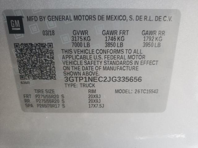 Photo 10 from auction – 2018 GMC SIERRA C15 with VIN 3GTP1NEC2JG335656