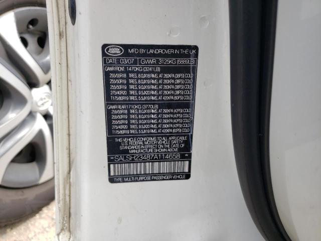 Photo 10 from auction – 2007 LAND ROVER RANGE ROVE with VIN SALSH23487A114658