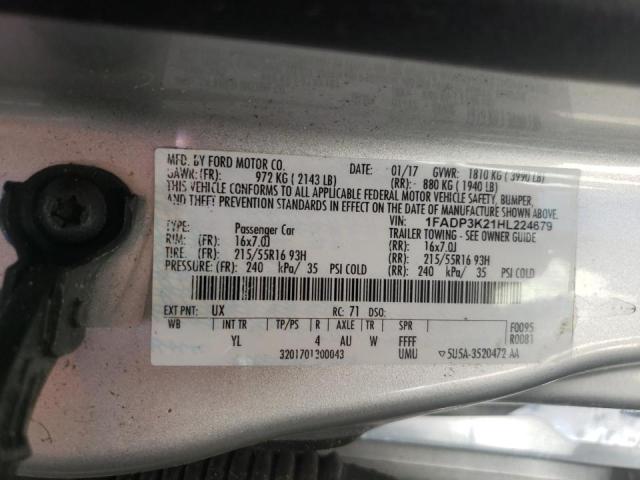 Photo 10 from auction – 2017 FORD FOCUS SE with VIN 1FADP3K21HL224679