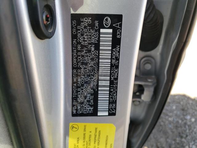 Photo 10 from auction – 2006 LEXUS ES330 with VIN JTHBA30G665152122