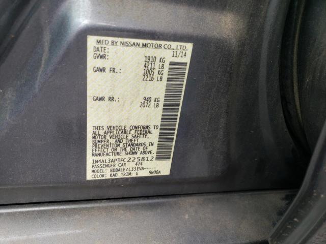 Photo 10 from auction – 2015 NISSAN ALTIMA 2.5 with VIN 1N4AL3AP3FC225812