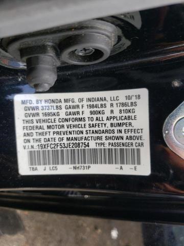 Photo 10 from auction – 2018 HONDA CIVIC LX with VIN 19XFC2F53JE208754