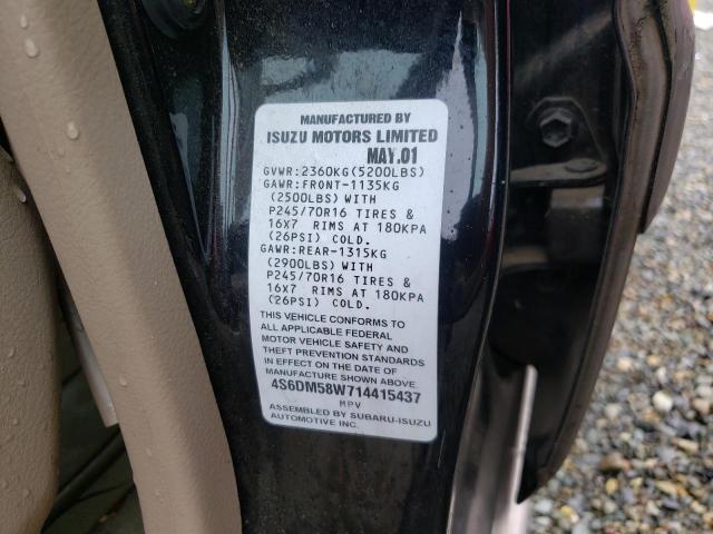 Photo 10 from auction – 2001 HONDA PASSPORT E with VIN 4S6DM58W714415437