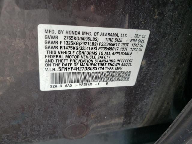 Photo 10 from auction – 2013 HONDA PILOT LX with VIN 5FNYF4H27DB083724