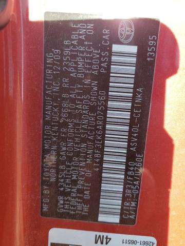 Photo 10 from auction – 2010 TOYOTA CAMRY BASE with VIN 4T4BF3EK6AR075560