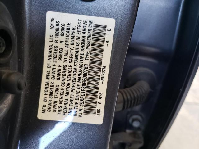 Photo 10 from auction – 2016 HONDA CIVIC EX with VIN 19XFC1F89GE000763