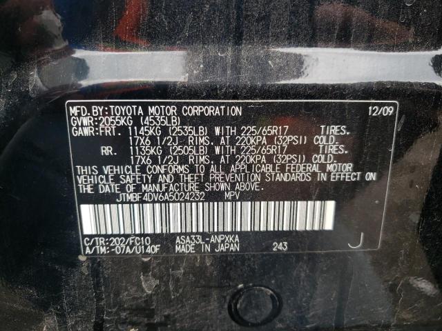 Photo 10 from auction – 2010 TOYOTA RAV4 with VIN JTMBF4DV6A5024232