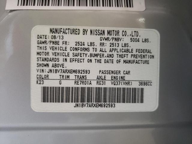 Photo 10 from auction – 2014 INFINITI Q50 BASE with VIN JN1BV7ARXEM692593