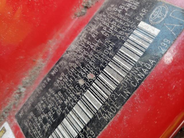 Photo 10 from auction – 2005 TOYOTA MATRX with VIN 2T1KR32E05C321381