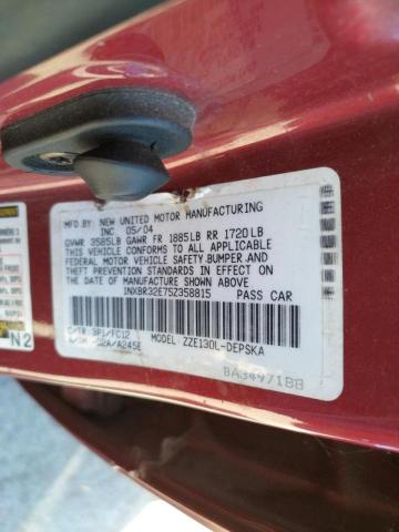 Photo 10 from auction – 2005 TOYOTA COROLLA CE with VIN 1NXBR32E75Z358815