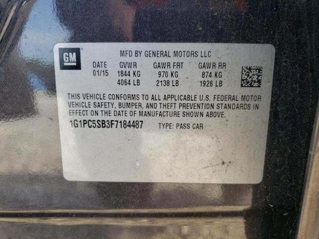 Photo 10 from auction – 2015 CHEVROLET CRUZE LT with VIN 1G1PC5SB3F7184487