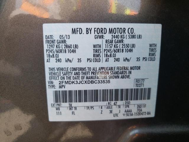 Photo 10 from auction – 2013 FORD EDGE SEL with VIN 2FMDK3JCXDBC33535