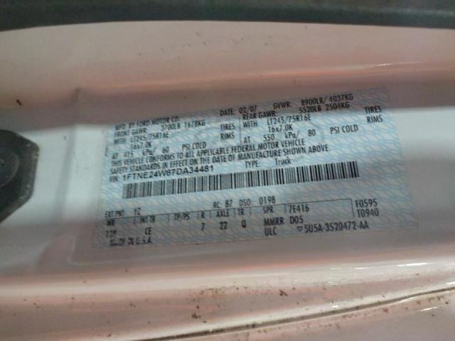 Photo 10 from auction – 2007 FORD ECONOLINE with VIN 1FTNE24W67DA34481