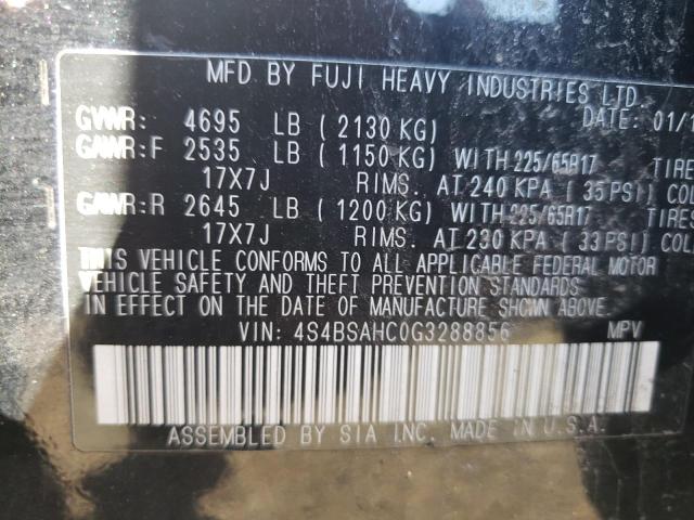 Photo 10 from auction – 2016 SUBARU OUTBACK 2. with VIN 4S4BSAHC0G3288856