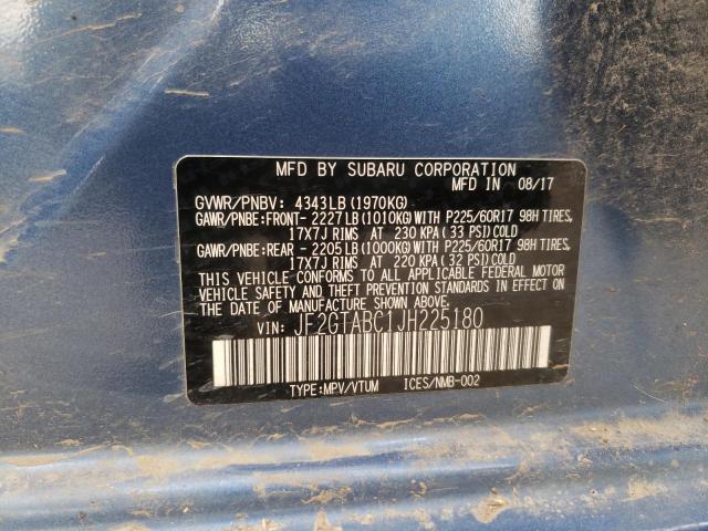 Photo 10 from auction – 2018 SUBARU CROSSTREK with VIN JF2GTABC1JH225180