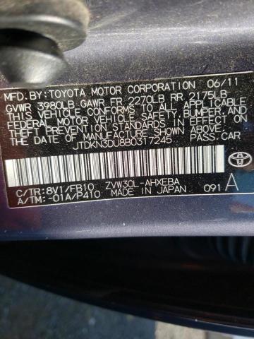 Photo 10 from auction – 2011 TOYOTA PRIUS with VIN JTDKN3DU8B0317245