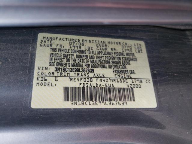 Photo 10 from auction – 2009 NISSAN VERSA S with VIN 3N1BC13E99L367639
