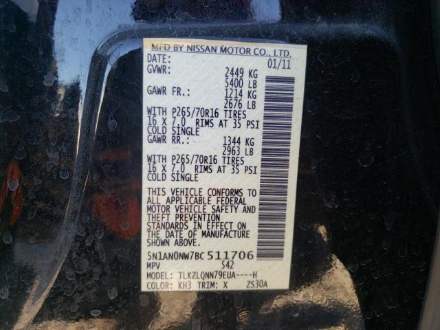 Photo 10 from auction – 2011 NISSAN XTERRA OFF with VIN 5N1AN0NW7BC511706