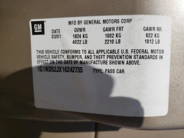 Photo 10 from auction – 2001 CHEVROLET MALIBU with VIN 1G1ND52JX16242735