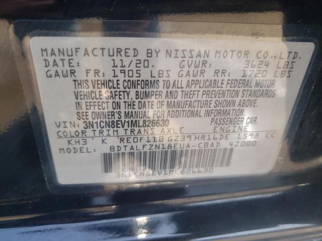 Photo 10 from auction – 2021 NISSAN VERSA SV with VIN 3N1CN8EV1ML826630