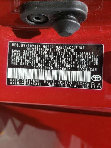 Photo 10 from auction – 2015 TOYOTA COROLLA L with VIN 5YFBURHE6FP326997